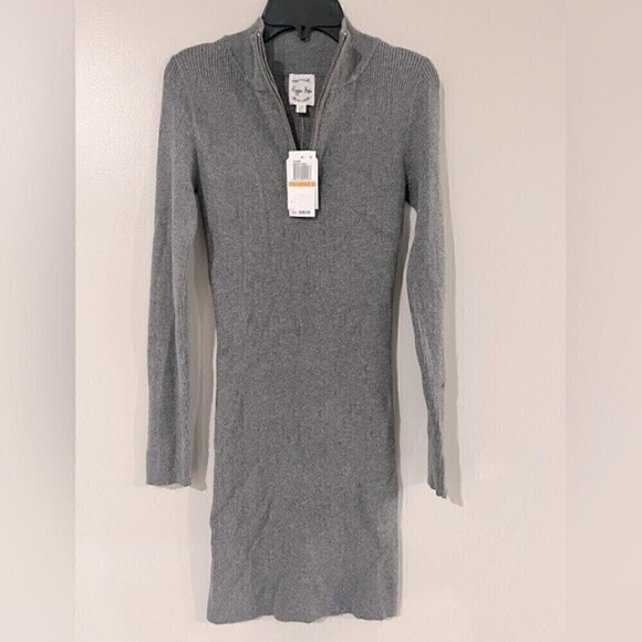 HIPPIE ROSE
Juniors' Quarter-Zip Sweater Dress Grey size S - Picture 3 of 6